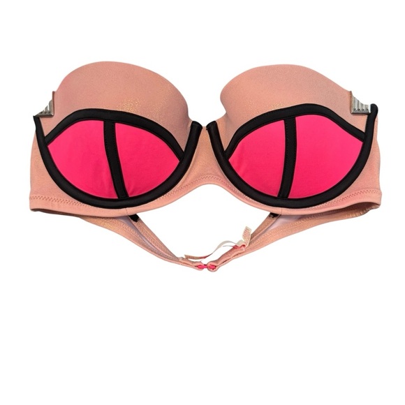 Victoria’s Secret Strapless/Convertible Bra Bundle 36B Neon & Floral - Picture 2 of 7